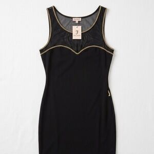 Little Black Dress With Gold & Mesh Details